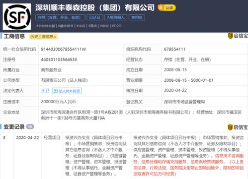 順豐泰森控股集團業務版圖再拓展，新增信息技術咨詢與系統集成服務